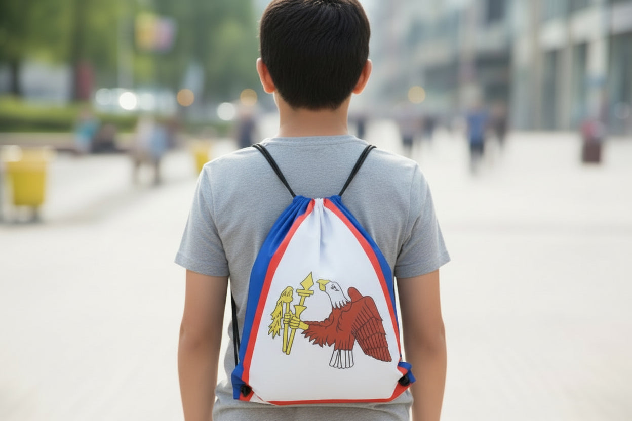 American Samoa Flag Drawstring Backpack