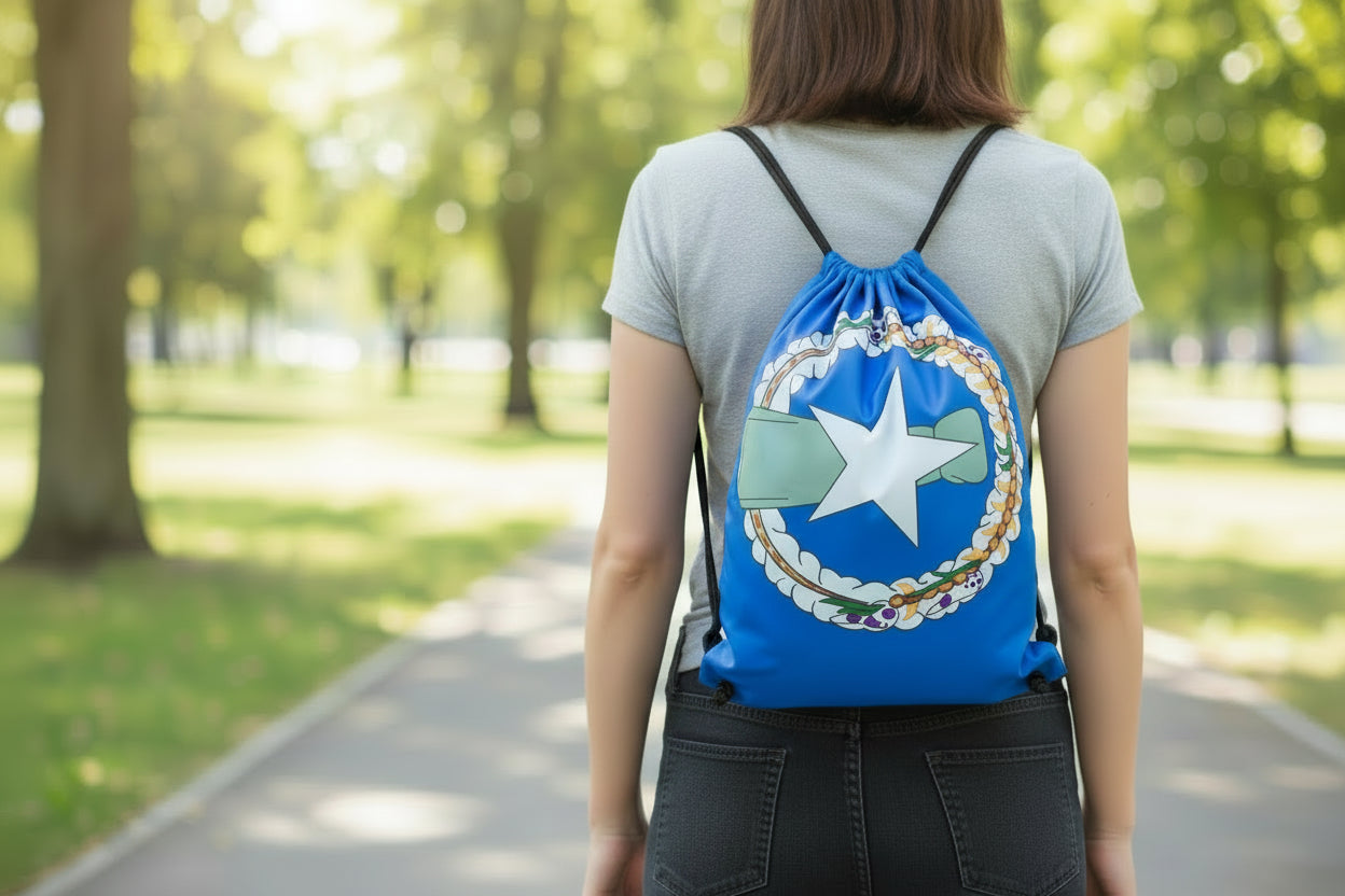 CNMI Flag Drawstring Backpack