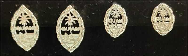 Large Bamboo Seal Studs, Silver Rhodium