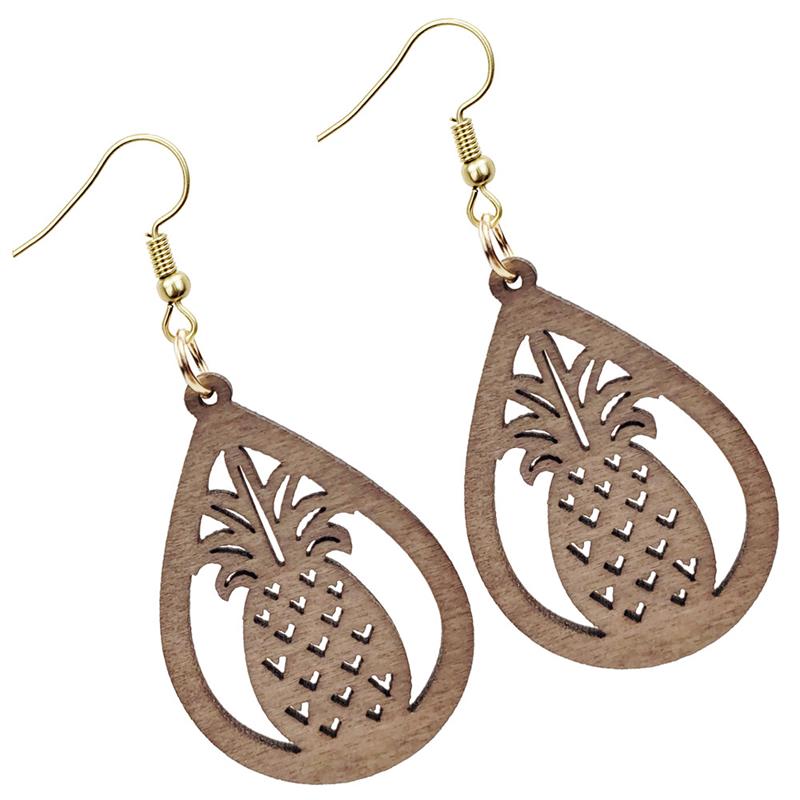 Pineapple Wood Earrings