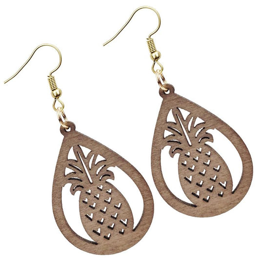 Pineapple Wood Earrings