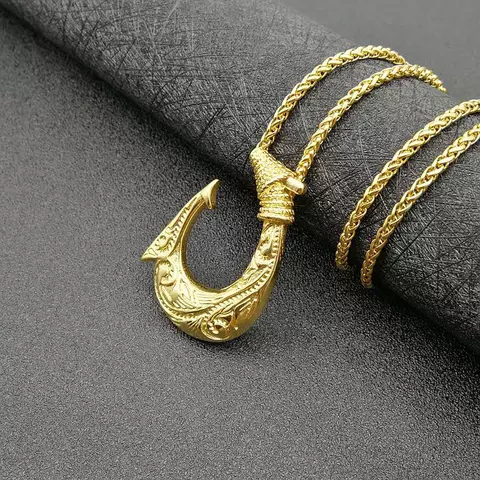 Hook Pendant, Stainless Steel GOLD PLATED