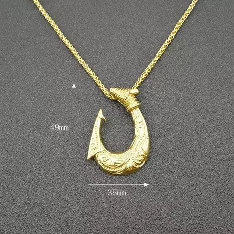 Hook Pendant, Stainless Steel GOLD PLATED