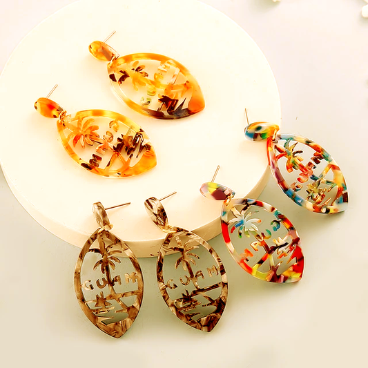 Guam Seal Earrings, Acrylic