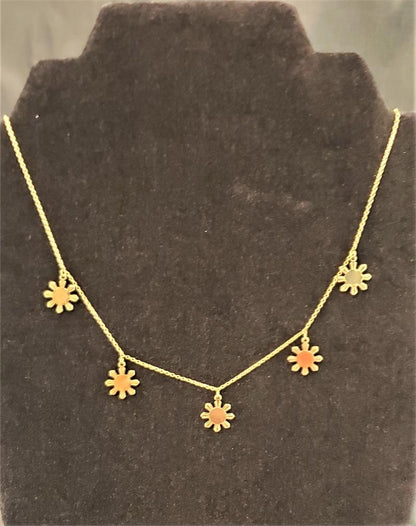 5 Philippine Sun Necklace, GOLD Plated