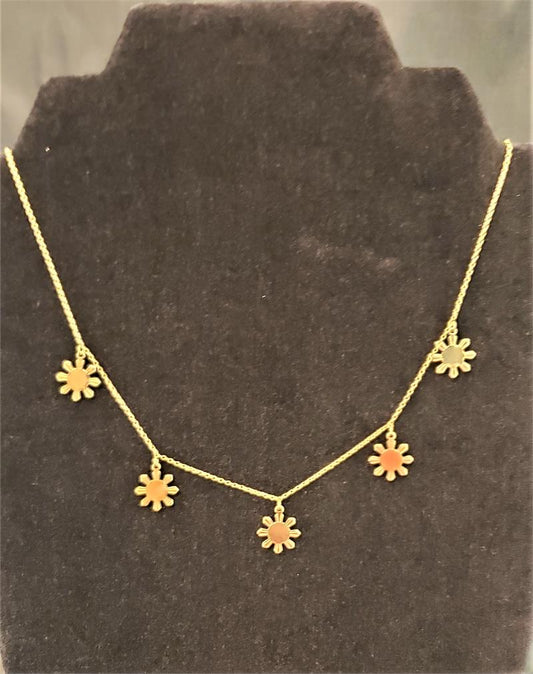 5 Philippine Sun Necklace, GOLD Plated
