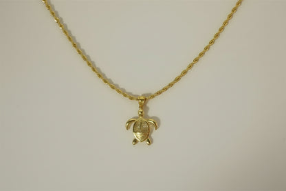 Guam Seal Turtle Pendant, Sterling Silver Gold Plated
