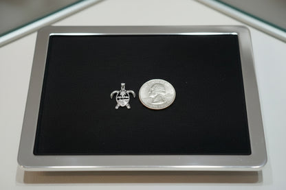 Guam Seal Turtle Pendant Sterling Silver Rhodium Plated
