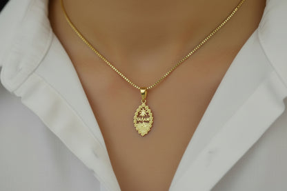 Plumeria Bordered Guam Seal, Sterling Silver GOLD PLATED