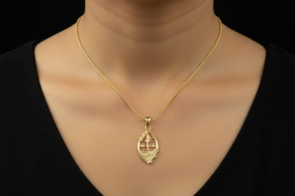 Floral Guam Seal, Sterling Silver