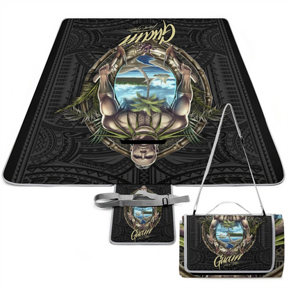 Guam Chief Picnic Mat (black tribal)