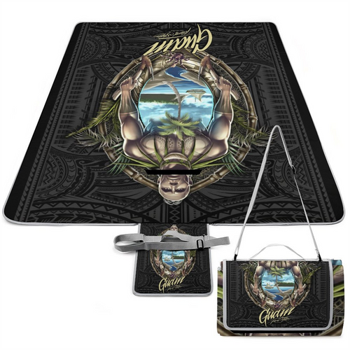 Guam Chief Picnic Mat (black tribal)