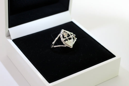 Women Bamboo Guam Ring Sterling Silver