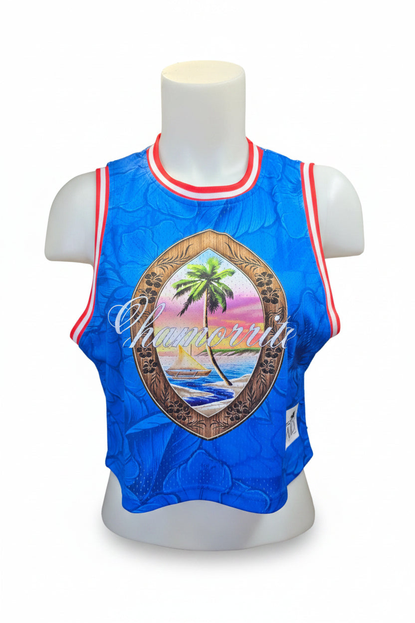 Women's Blue Chamorrita Crop top Jersey