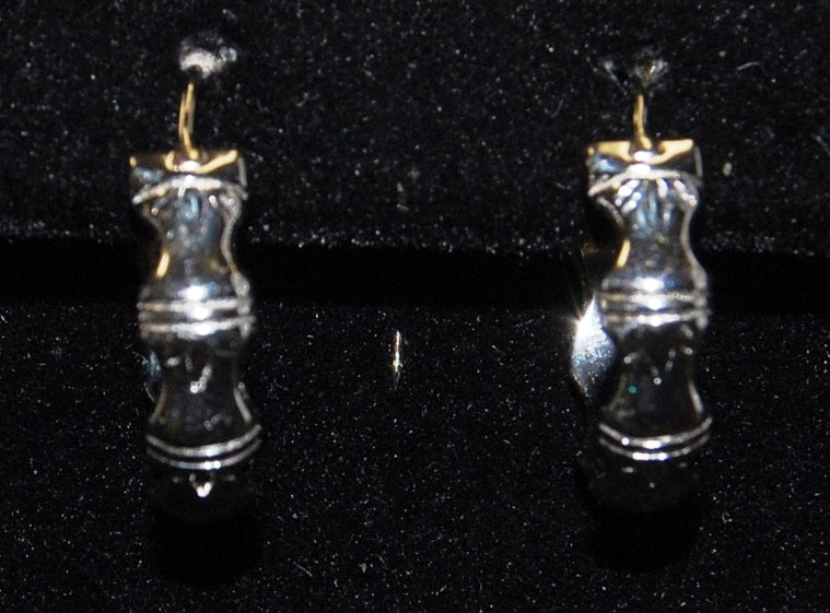 Bamboo Hoops, Sterling Silver Rhodium Medium Size