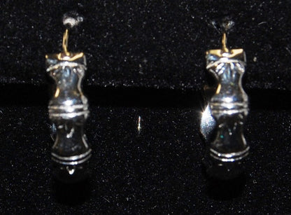 Bamboo Hoops, Sterling Silver Rhodium Medium Size