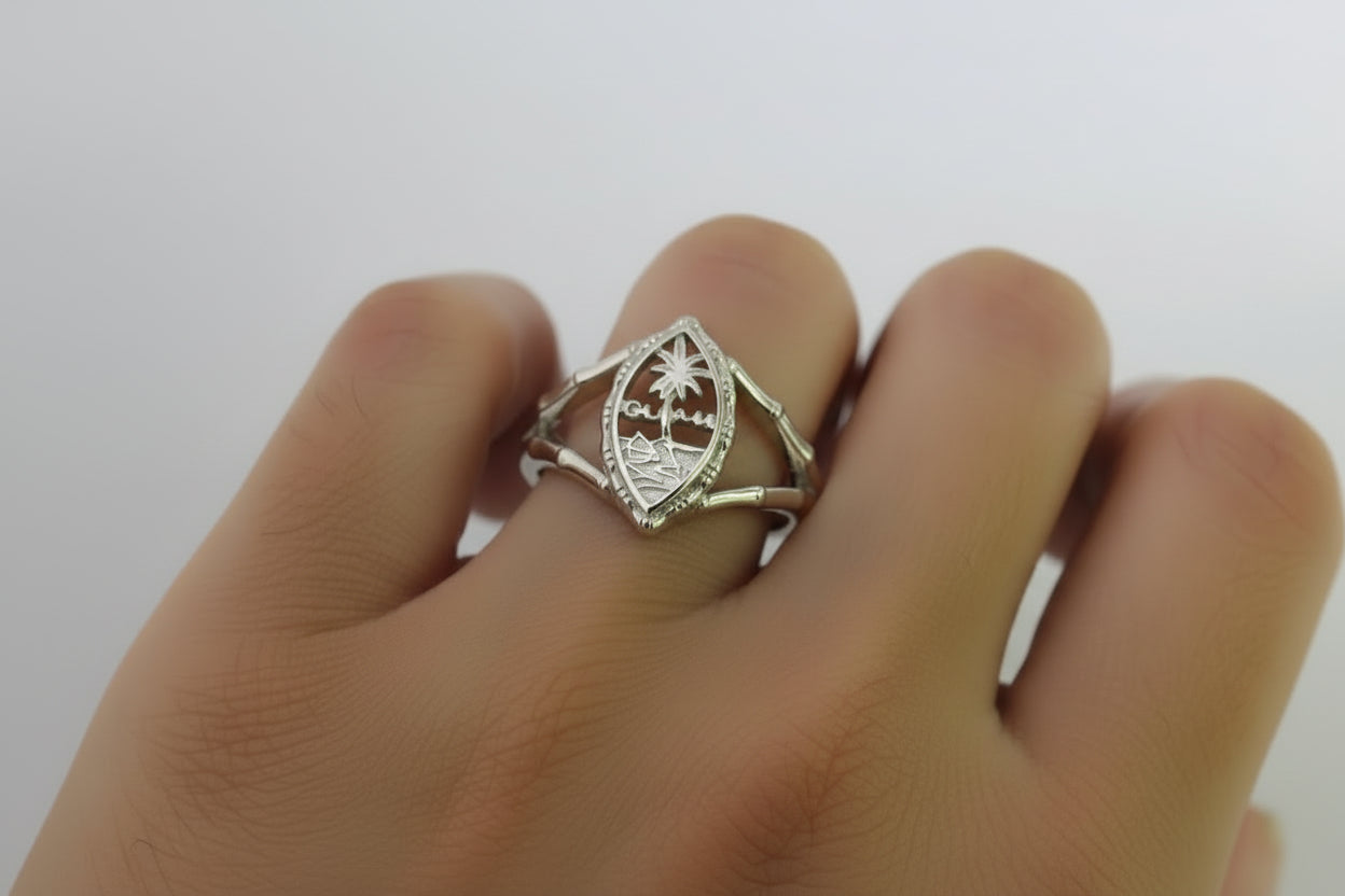 Women Bamboo Guam Ring Sterling Silver