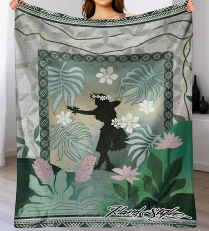 Hula Girl Throw Blankets