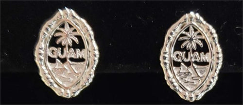 Small Bamboo Seal Studs, Silver Rhodium