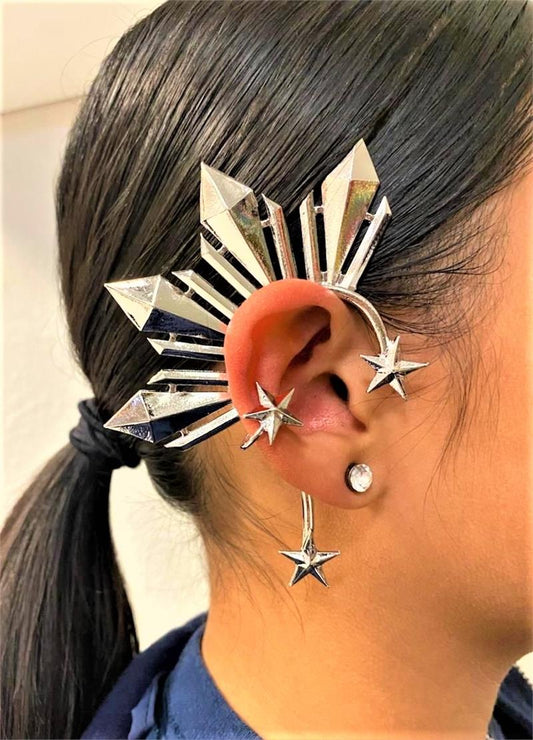 Filipino Ear Cuff, Silver Plated