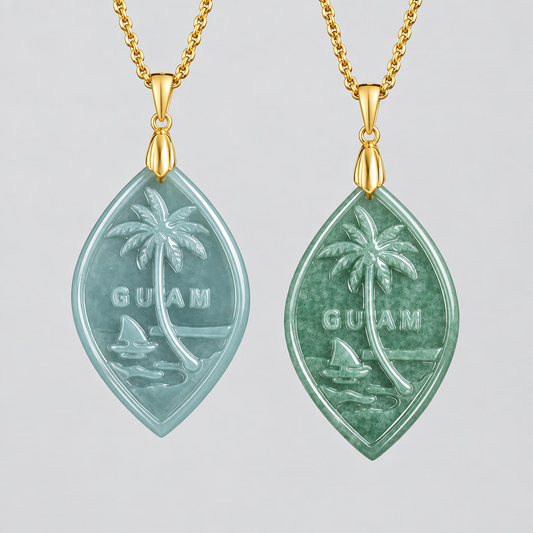 Jade Guam Seal Pendant and Chain
