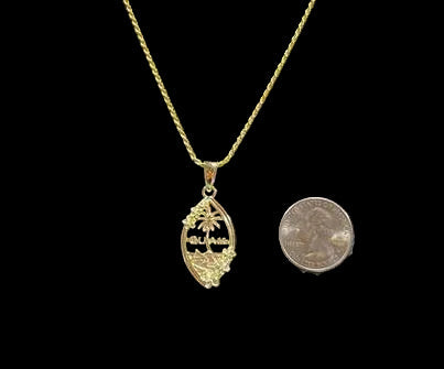 Plumerias Guam Seal, Sterling Silver