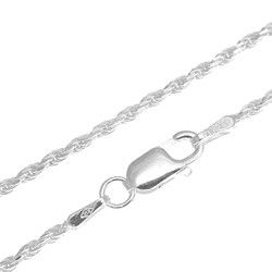 Sterling Silver Rhodium Plated Diamond Cut Chains
